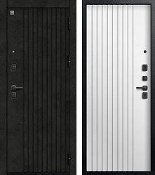 Центурион V-15 Чёрный муар+Бетон тёмный - Софт ясень белый