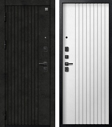 Центурион V-15 Чёрный муар+Бетон тёмный - Софт ясень белый