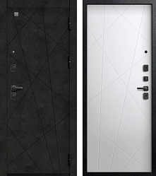 Центурион V-16 Чёрный муар+Бетон тёмный - Кашемир белый